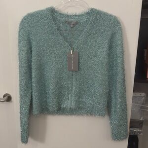 Oliver Bonas Sparkly Zipper Sweater